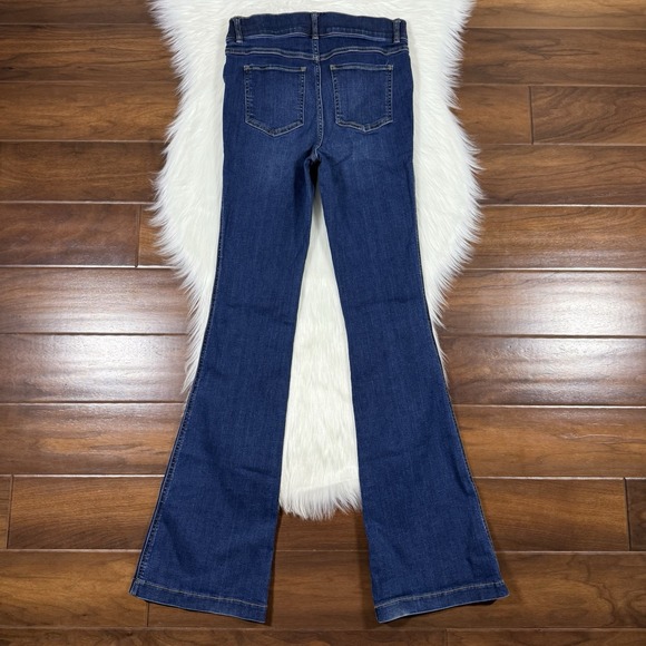 Spanx Women's Size Small Dark Wash Flare Pull On Denim Jeans - Picture 6 of 8